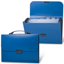 Папка-портфель пластиковая BRAUBERG "Energy" А4 (330х256х32 мм), 7 отделений, синяя, 222572, 3шт.#S