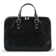 Портфель-сумка женский, 38х27х10 см, 2 отделения, на молнии, искусственная кожа, черный, 8-100#S