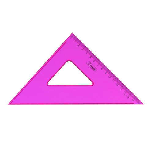 Треугольник пластиковый 45х16 см, СТАММ "Neon Crystal", тонированный, прозрачный, неоновый, ассорти, ТК57, 20шт.#S