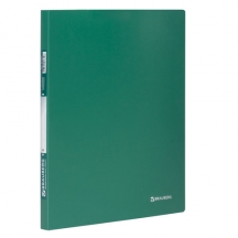 Папка с боковым металлическим прижимом BRAUBERG стандарт, зеленая, до 100 листов, 0,6 мм, 221627, 10шт.#S
