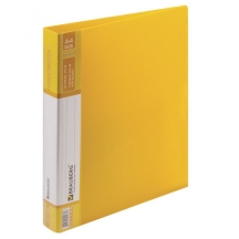 Папка на 2 кольцах BRAUBERG "Contract", 35 мм, желтая, до 270 листов, 0,9 мм, 221795, 10шт.#S