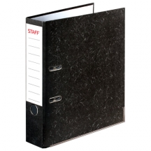 Папка-регистратор STAFF "EVERYDAY" с мраморным покрытием, 70 мм, с уголком, черный корешок, 227187, 4шт.#S