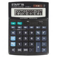 Калькулятор настольный STAFF STF-888-14 (200х150 мм), 14 разрядов, двойное питание, 250182#S