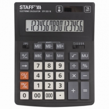 Калькулятор настольный STAFF PLUS STF-333 (200x154 мм), 16 разрядов, двойное питание, 250417#S