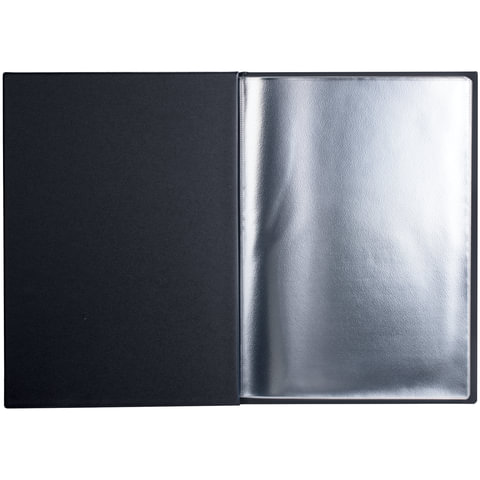Папка "Меню" на трех винтах, с 10 файлами, 220х320 мм, черная, "ДПС", 2273.М-107#S