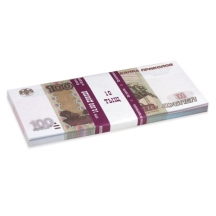Деньги шуточные "100 рублей", упаковка с европодвесом, AD0000094, 10шт.#S