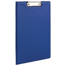 Папка-планшет BRAUBERG, А4 (340х240 мм), с прижимом и крышкой, картон/ПВХ, РОССИЯ, синяя, 221489, 4шт.#S