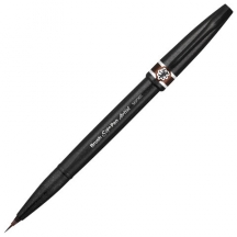 Ручка-кисть PENTEL (Япония) "Brush Sign Pen Artist", линия письма 0,5-5 мм, коричневая, SESF30C-E, 2шт.#S