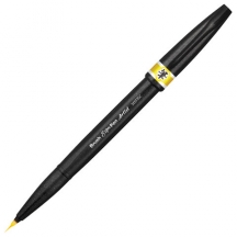 Ручка-кисть PENTEL (Япония) "Brush Sign Pen Artist", линия письма 0,5-5 мм, желтая, SESF30C-G, 2шт.#S