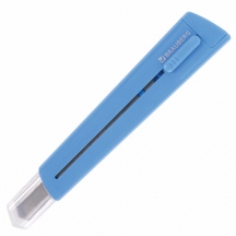 Нож канцелярский 9 мм BRAUBERG "Delta", автофиксатор, цвет корпуса голубой, блистер, 237086, 8шт.#S