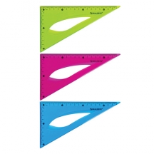 Треугольник 30х18 см гибкий BRAUBERG "FLEX", пластиковый, ассорти, европодвес, 210677, 12шт.#S