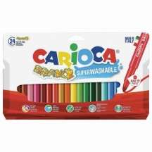 Фломастеры утолщенные CARIOCA (Италия) "Bravo", 24 цвета, суперсмываемые, 42763#S
