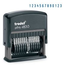 Нумератор 13-разрядный, оттиск 42х3,8 мм, синий, TRODAT 48313, корпус черный, 53198#S