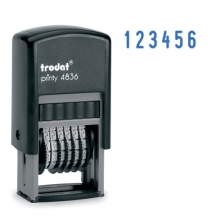Нумератор 6-разрядный, оттиск 15х3,8 мм, синий, TRODAT 4836, корпус черный, 53199#S
