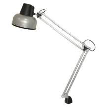 Светильник настольный "Бета", на струбцине, лампа накаливания/люминесцентная/светодиодная, до 60 Вт, серебристый, высота 70 см,Е27#S