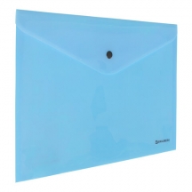 Папка-конверт с кнопкой BRAUBERG "Pastel", А4, до 100 листов, непрозрачная, аквамарин, 0,18 мм, 270474, 30шт.#S