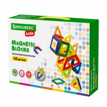 Магнитный конструктор BIG MAGNETIC BLOCKS-42, 42 детали, BRAUBERG KIDS, 663846#S