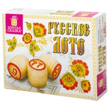 Русское лото классическое с деревянными бочонками, в картонной упаковке, ЗОЛОТАЯ СКАЗКА, 664672#S
