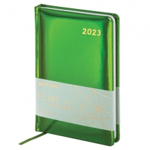 Ежедневник датированный 2023 А5 138x213 мм BRAUBERG "Holiday", под кожу, "зеркальный", зеленый, 114026, 2шт.#S