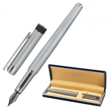 Ручка подарочная перьевая GALANT "SPIGEL", корпус серебристый, детали хромированные, узел 0,8 мм, 143530#S