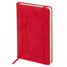 Ежедневник датированный 2023 А5 138x213 мм BRAUBERG "Optimal", красный, 114154#S