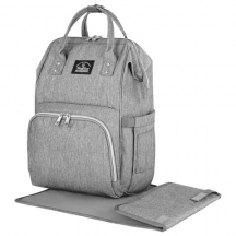 Рюкзак для мамы BRAUBERG MOMMY с ковриком, крепления на коляску, термокарманы, серый, 40x26x17 см, 270819#S