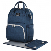 Рюкзак для мамы BRAUBERG MOMMY с ковриком, крепления на коляску, термокарманы, синий, 40x26x17 см, 270820#S