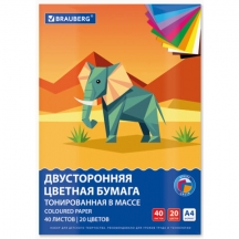 ������� ������ �4 ������������ � �����, 40 ������, 20 ������, �������, 80 �/�2, BRAUBERG, 116339, 6��.#S