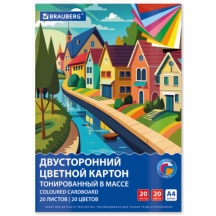 ������ ������� �4 ������������ � �����, 20 ������, 20 ������, �������, 180 �/�2, BRAUBERG, 116342, 3��.#S