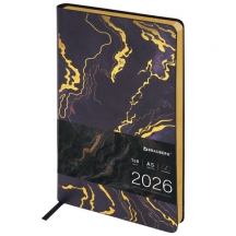 ���������� ������������ 2026 �5 138x213 ��, BRAUBERG "Vista", ��� ����, ������, "Black marble", 117445, 2��.#S