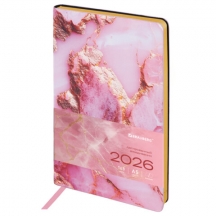 ���������� ������������ 2026 �5 138x213 ��, BRAUBERG "Vista", ��� ����, ������, "Pink marble", 117446, 2��.#S