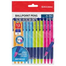 ����� ��������� �������������� BRAUBERG A-30 COLOR MIX "WRITING 3.0", �������� 12 ��., �����, ���� 0,5 ��, ����� 0,25 ��, 144342, 6��.#S