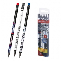 ����� ���������� �������������� � ������� BRAUBERG "MANGA", 12 ����, HB, � ��������, ������ �������, 182037, 6��.#S