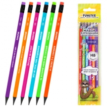 ����� ���������� �������������� � ������ �������� FUNSTER (�������) FUNNY NOTES CLRD, 6 ����, HB, � ��������, 182040, 12��.#S