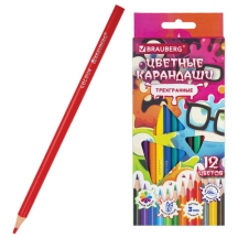 ��������� ������� �����-����� ���������, 12 ������, �����������, BRAUBERG, 182112, 12��.#S