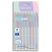����� ��������� BRAUBERG "X-333 PASTEL MIX", ����� 8 ����, �����, ���� 0,7 ��, ����� ������ 0,35 ��, 144535, 10��.#S