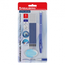 ����� ��������� ������� + 5 �������� + ������, BRAUBERG "ULTRA ERASE", �����, ����������� ���������� 0,5 ��, ����� ������ 0,35 ��, 144277, 8��.#S